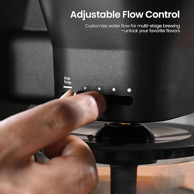 Kismile SCA-Certified 8 Cup Drip Coffee Maker, Pour Over Coffee Machine with 3s Instant Heat 197–205℉, Adjustable Flow Control, Removable Water Tank, Deep Cold Brew & 40 Min Keep Warm (Blue)