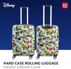FUL Disney Stamps 26 Inch Rolling Luggage, Hardshell Checked Suitcase with Spinner Wheels, Multi
