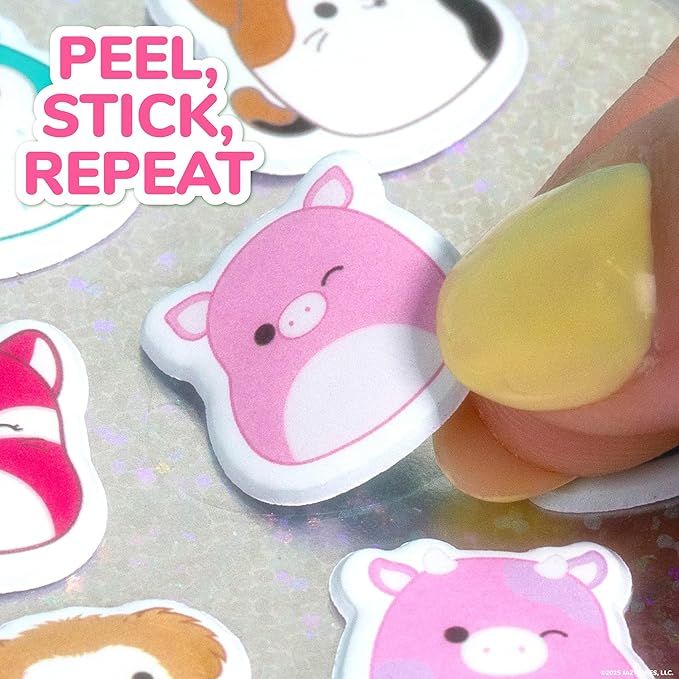 Original Squishmallows Squishy Stickers, Sticker Book of Your Favorite 'Mallows, Cute Stickers for Kids, Fun School Supplies, Classroom Prizes and Incentives, Cool Stuff for Gift Baskets