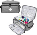 ALSLEA First Aid Bag Empty, Small Medicine Bag Portable Medical Supplies Organizer for Travel, Home, Office, Car, Outdoor, Camping, Hiking (Gray)