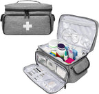 ALSLEA First Aid Bag Empty, Small Medicine Bag Portable Medical Supplies Organizer for Travel, Home, Office, Car, Outdoor, Camping, Hiking (Gray)
