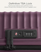 Coolife Hardside Luggage Upgrade Durable PC Lightweight Travel Suitcases with Dual Spinner Wheels & TSA Lock (Dark Purple, Checked-Medium 24-Inch)