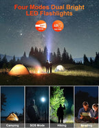 MINRISE Solar Charger Power Bank, 40000mAh Portable Charger PD 20W Fast Charging Solar Power Bank Built in 4 Cables and USB-C in/Output, Camping Essentials External Battery Pack with Flashlights