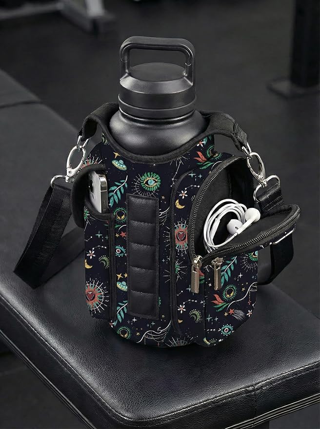 AUPET Magnetic Gym Bag for Men & Women, Small Gym Bag Organizer, Crossbody Magnets Gym Water Bottle Bag Holder Carrier Fits for 18-40oz Owala Yeti Hydro Flask, Workout Pouch for Phone, Keys & Wallet