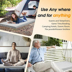 CYMULA Camping Cot Mattress 2in Memory Foam Sleeping Pad,Soft Warm Non-Slip Camping Mattress Topper with Retaining for Adults,Portable Roll up Pad for Travel（only Mattress）