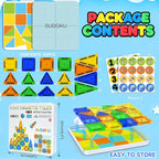 Mini Magnetic Tiles Travel Set with Case 42pcs, Bonus Sudoku Play, Mini Magnetic Blocks, Portable Travel Toy for Kids, STEM Educational Sensory Toys, Classroom Must Have