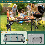 DeeprBetter Folding Camping Table, 3ft Camping Table Aluminum Folding Table with 3 Adjustable Height Max 27.5 Inch Picnic Table Portable Table for Outdoor Backyard BBQ, Beach