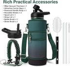 DYSANKY Insulated Water Bottle | Thickened Stainless Steel Vacuum Metal | Portable Sports Water Jug for Gym and Hiking with Straw, Carrier Bag, Handle Strap | BPA-Free 40 oz