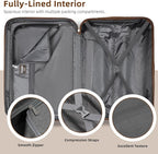 6 Piece Luggage Sets with Bags, Lightweight Expandable Checked Luggage Sets, Hardshell ABS Spinner Wheels Carry on Suitcase with TSA Lock, for Travel, Women Men (Black Brown, 18/20/24/28inch+2bags)