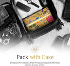 Shoe Bags for Travel - Footwear Organizer for Suitcases, Gym, Work Trips (Yellow Flower)