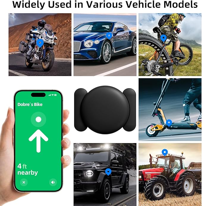 GPS Tracker for Vehicles, MINI Car Tracker Device Hidden for Vehicle, No Monthly Fee, Real-Time Tracker Device for Vehicles Work with Find My (iOS Only), Car Tracker with Magnetic Waterproof Case