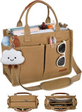 BESBESME Canvas Tote Bag for Women with Zipper & Compartments– Large Work & College Laptop Tote Crossbody Shoulder Bag