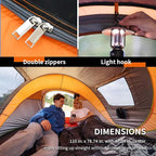 EchoSmile Pop Up Camping Tent, 2/4/6 Person Easy Setup Tent, Water Resistant Dome, Portable with Carry Bag