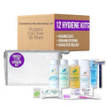 Convenience Kits International Unisex 10-Piece Budget Hygiene Travel Kit with Crest Toothpaste, Bar Soap, Shave Gel, and TSA-Friendly Zippered Travel Bag