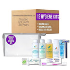 Convenience Kits International Unisex 10-Piece Budget Hygiene Travel Kit with Crest Toothpaste, Bar Soap, Shave Gel, and TSA-Friendly Zippered Travel Bag