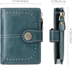 Small Wallet for Women Bifold Credit Card Holder RFID Blocking with Zipper Pocket