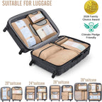 Veken 8 Set Packing Cubes for Travel Essentials, Suitcase Organizer Bags in 4 Sizes, Carry-On Luggage Accessories with Large Laundry & Hanging Toiletry Bag, Must-Have for Airplane, Road Trip & Camping