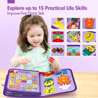 hahaland Busy Board Montessori Toys - 3 Year Old Girl Gifts Bithday Gift Ideas 3rd - 8 in 1 Preschool Learning Activities - Educational Toys Little Girls Age 3 Travel Busy Book for Airplane Car Rides