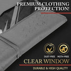 5 Pack 40-inch Suit Bag Garment Bag for Travel and Storage, Garment Bags for Hanging Clothes with Zipper and Visible Transparent Window, Gray