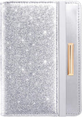 Passport Holder Cover Women's Travel Wallet RFID Blocking Cute Slim Passport Wallet with Elastic Band, Silver