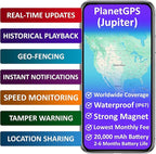 PlanetGPS (Jupiter) - Magnetic Waterproof GPS Tracker for Vehicles GPS Tracker for Cars Trucks with Worldwide Coverage (2 to 6 Months Battery) - Subscription Required (Starting $5.00 / Month)