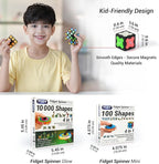 TOSY Magnet Fidget Spinner Mini - 8 Blocks, 3in1 Toy: Transformable Fidget Spinner, Infinity Cube, 2x2 Puzzle Cube, Easter Basket Stuffers Gift for Kids/Adult, STEM Sensory Stress Relief Toy, 2-Pack