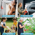 B013 Portable Shower Pump for Camping – 7800mAh Long-Lasting & Quiet Outdoor Shower with LED Display, IPX8 Waterproof Outdoor Shower for Pet Bath, Car Wash & RV
