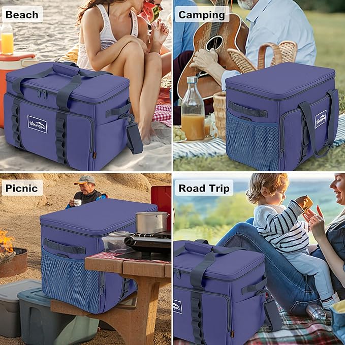 Cooler Bag 48-Can Insulated Leakproof Soft Cooler Large Collapsible Portable Travel Cooler Bags 32L for Picnic, Waterproof Soft Ice Chest for Camping, Beach, Fishing, Outdoor - 32 Quart