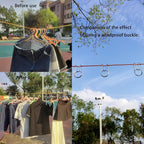 Portable Travel Clothesline is 32Ft Retractable Camping Clothesline for Outdoor Camping Laundry line with 10 Windproof Buckles, 10 Clothespins，1 Organizer Bag