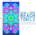 2 Packs Oversized Beach Towel Set Extra Large Big XL Pool Camping Swim Clearance Towels 36x72 Soft Blanket Cruise Essentials Accessories Must Haves Vacation Necessities Adult Blue Stripe Flower
