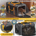 PAWZIDEA Expandable Pet Carrier Airline Approved, 18"×11"×11" Small Dog Carriers, Collapsible Top-Load Cat Carrier for 2 Cats Under Seat, Soft-Sided Puppy & Animal Travel Bag, ID Card, Up to 15lbs
