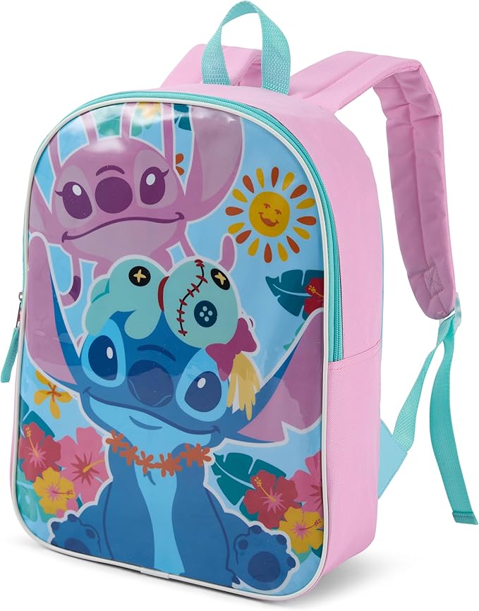 Disney Lilo and Stitch Backpack for Kids - Cute & Durable Kids Backpack for Girls with Padded Straps & Zip Compartment - Ideal Toddler Bookbag for School & Travel - 15”