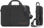 DOMISO 15.6 inch Laptop Bag Business Briefcase Water-resistant Notebook Messenger Shoulder Bag for 15.6" ASUS ZenBook Chromebook 15/Lenovo Ideapad ThinkPad/HP Pavilion 15 Envy 15,Black