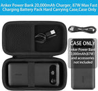 khanka Travel Case for Anker Power Bank, 20,000mAh Portable Charger,Case Only (Black)
