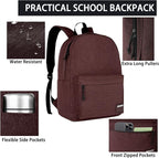 SUPACOOL Casual Laptop Backpack for Men and Women, Backpack for College, USB Charging Port, Lightweight Pack Back(Coffee)