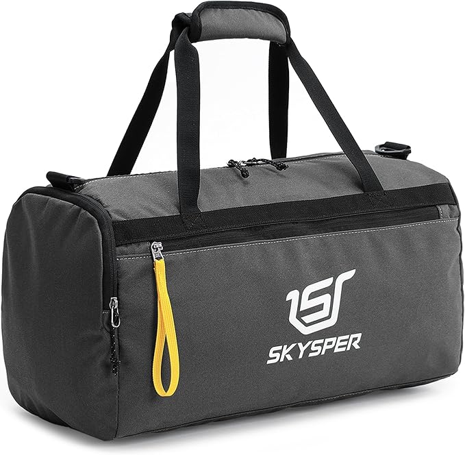 SKYSPER 30L Gym Duffel - Sports Bag Small with Wet Pocket for Sport, Travel, Fitness & Workout Men Women(Gray)