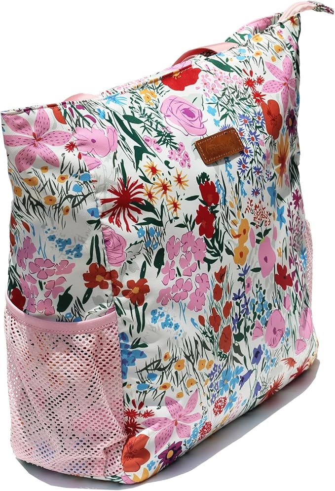 Original Floral Water Resistant Large Tote Bag Shoulder Bag for Gym Beach Travel Daily Bags Upgraded