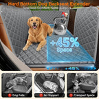 URPOWER XL Dog Backseat Extender for Full-Size Crew Cab Truck, Hard Bottom Dog Car Seat Cover for Back Seat Holds 400lbs, Waterproof Dog Hammock Pet Rear Seat Protector Travel Bed for F150 / Silverado