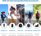 Aihoye Trekking Hiking Poles - 2 Pack Adjustable Walking Sticks, Collapsible Lightweight Aluminum 7075, Hiking Sticks with Quick Flip-Lock and Comfortable Cork Grips