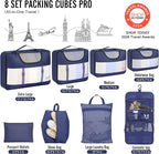 Veken 8 Set Packing Cubes for Travel Essentials, Suitcase Organizer Bags in 4 Sizes, Carry-On Luggage Accessories with Large Laundry & Hanging Toiletry Bag, Must-Have for Airplane, Road Trip & Camping