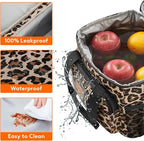 Lifewit Medium Lunch Bag, Insulated Lunch Box, Soft Cooler Cooling Tote for Adult Men Women, Leopard 12-Can (9L)