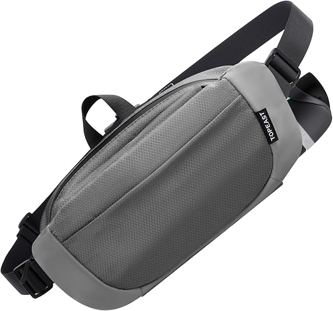TOPEAST Waist Pack 4L Large Capacity Fanny Pack with Hidden Water Bottle Pocket, Water Resistant Crossbody Sling Bag for Men Women, Adjustable Belt Bag for Hiking Running Travel Cycling