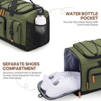 Gym Bag for Men and Women with Shoe & Laptop Compartment, 3-in-1 Sports Travel Duffel Bag Anti-Theft Weekender Carry-on Backpack for Airplane & Workout, Overnight Travel Bag, 35L, Green, Medium