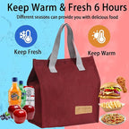 Lunch Bag for Women/Men,Waterproof Reusable Portable Lunch Tote,Lunch Box Bag.Thermal Cooler Bag Ideal for Work/Party/l/Travel/Picnic(Light Red)