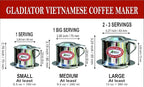 AMT 13 oz Coffee Maker - Vietnamese Phin Filter, 2-3 Servings, Screw Down Coffee Dripper for Home Office
