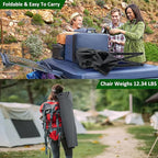 Leonyo Oversized 2 Person Camping Chair, Double Camping Loveseat Chair for Adults, Foldable & Comfortable Double Seat for Lawn, Backyard, Beach, Sports, Movie, Grey
