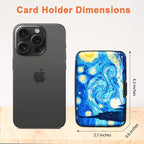 Mayski Credit Card Holder, RFID Blocking, Aluminum Alloy Hard Case, Small Mini Business Metal Wallet for Women Men, The Starry Night