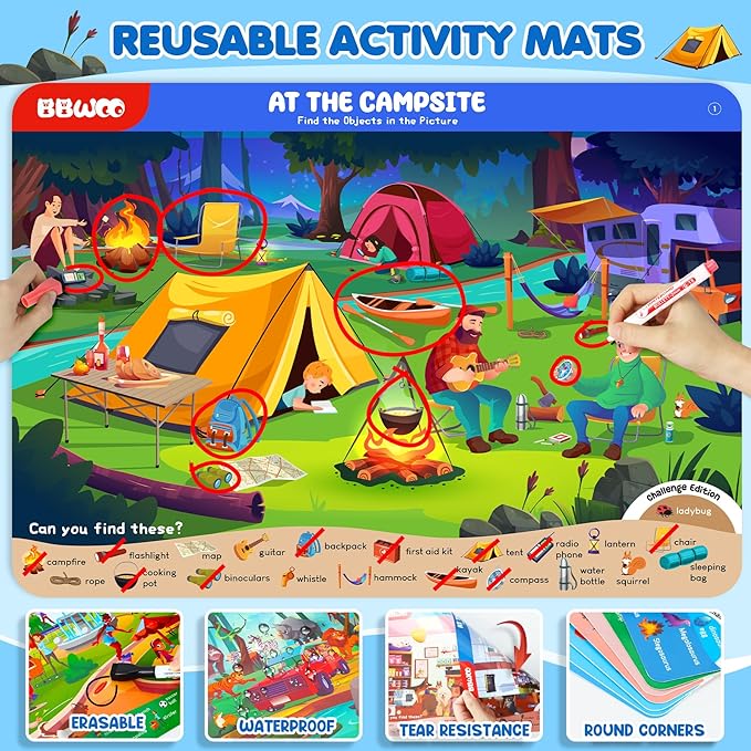 Search and Find Activity Books for Kids Ages 3-5, Travel Games Toys for Car Airplane, Road Trip Activities for Kids Games 4-8, Preschool Learning Activities, Educational Seek Game,Gifts for Boys Girls