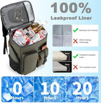 BAGPARKK Insulated Cooler Backpack,33/45 Cans Multifunctional Double Deck Leakproof Cooler Bag with Sternum Strap,Large Capacity Lightweight Travel Camping Beach Backpack