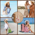 Premillow Crochet Beach Tote Bags, Stylish Mesh Beach Bags Shoulder Bag for Women, Cute Summer Vacation Boho Tote Bag